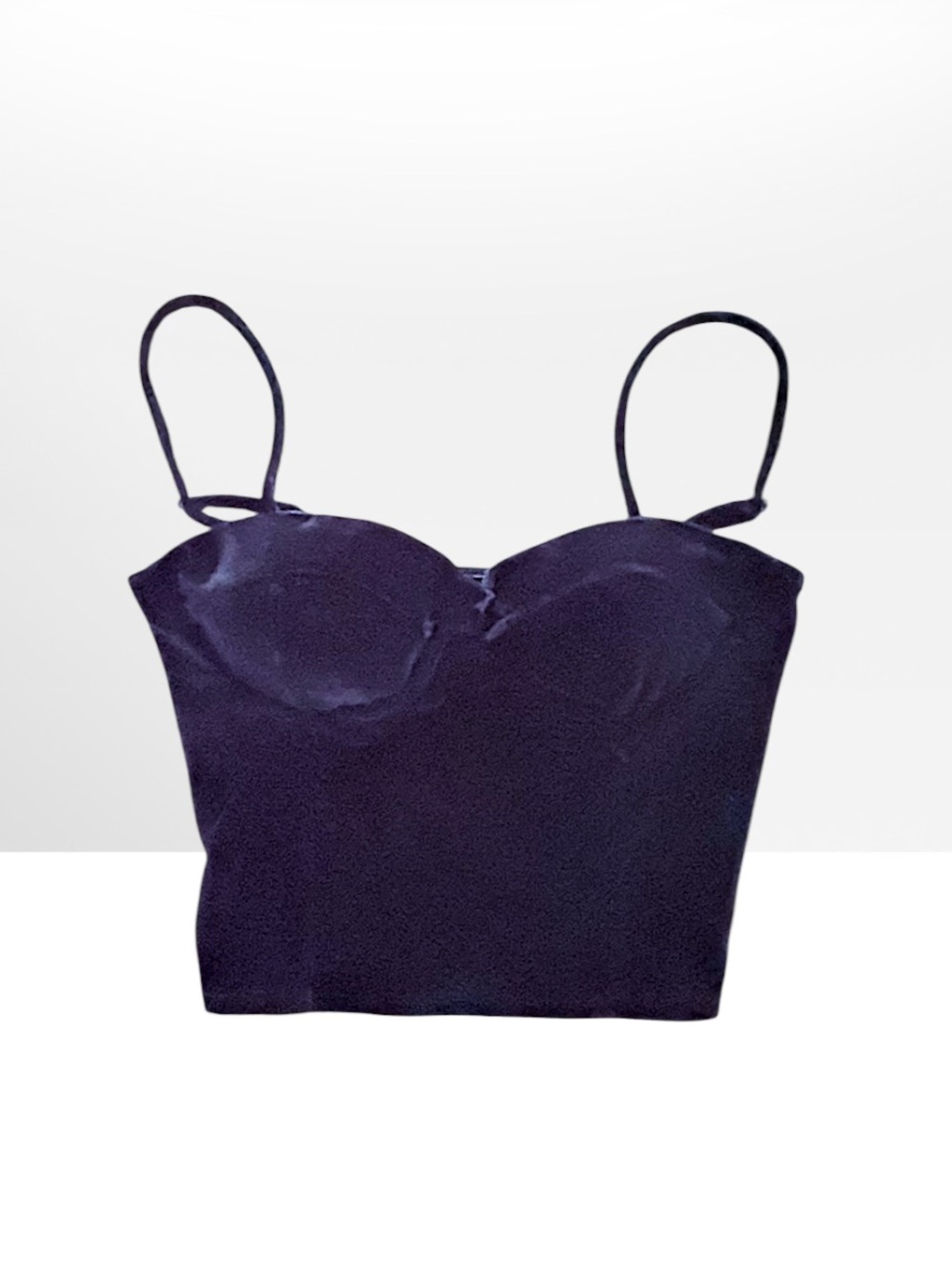 Liz & Sara Black Velvet Goth Look Bustier Crop Top